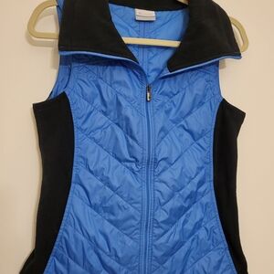 NEW Columbia Sleeveless Puffer Vest Jacket Womens Small Blue Black Full Zip